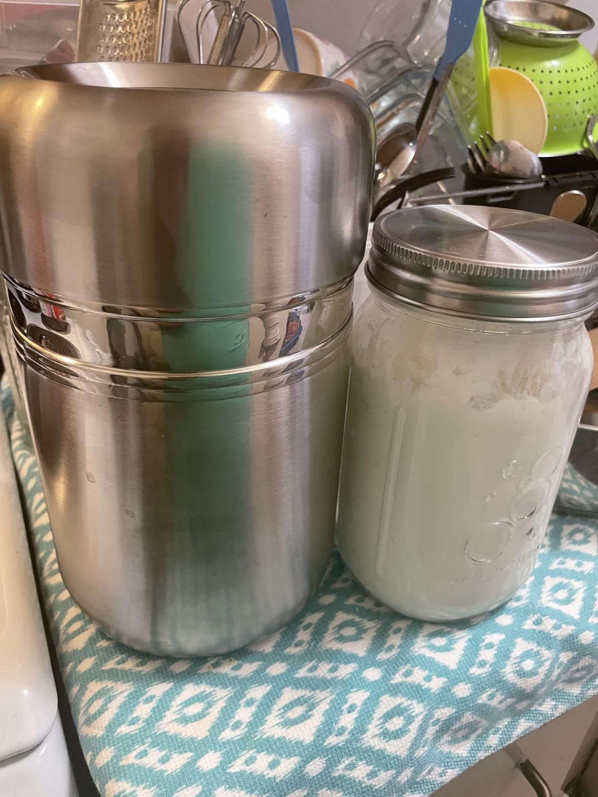 Stainless Steel Yogurt Maker with 1 Quart Glass Jar and Complete Recipe Book to Make 12+ Easy Homemade Dairy Free and Milk Yogurts customer photo 2
