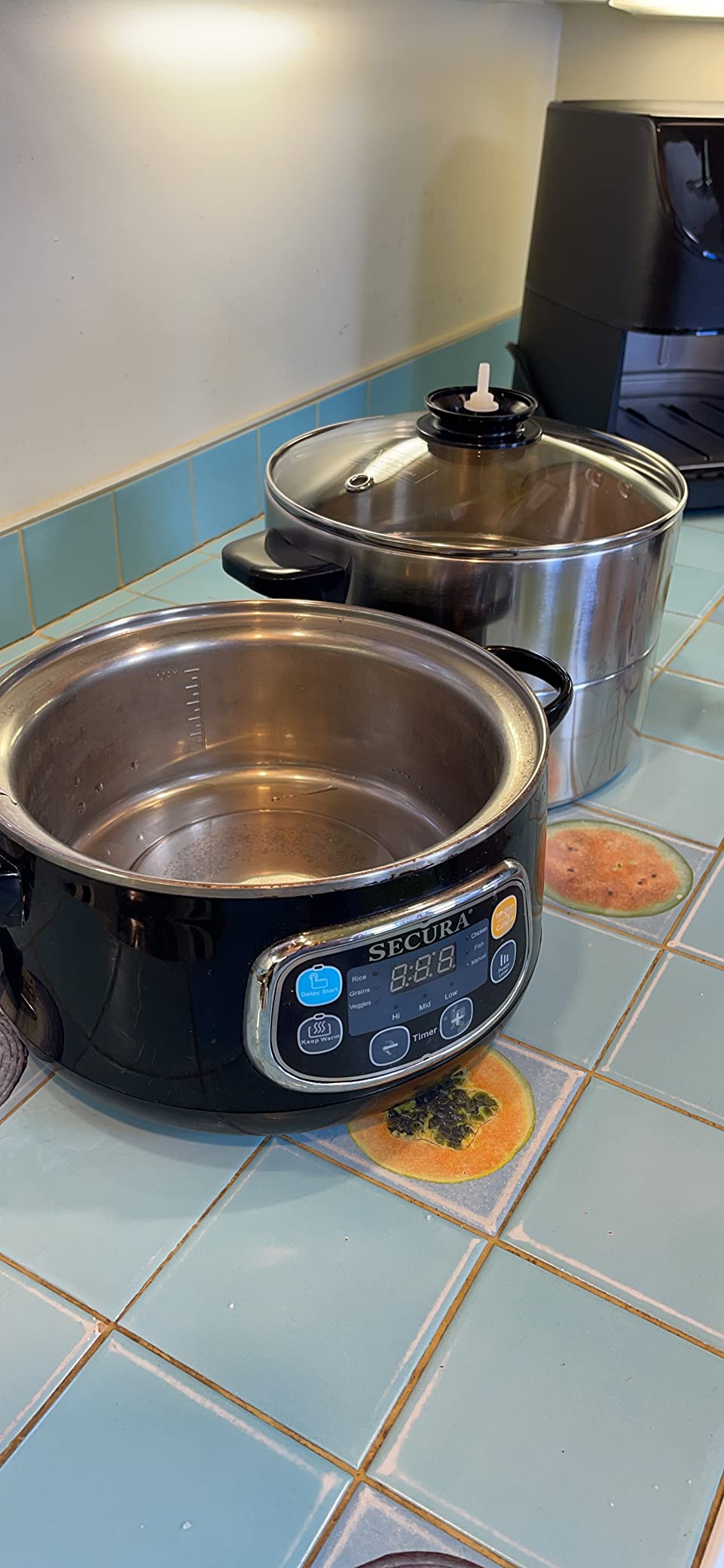 Secura Electric Food Steamer, Vegetable Double Tiered Stackable Baskets with Timer 1200W Fast Heating Stainless Steel Digital Steamer 8.5 Quart customer photo 1