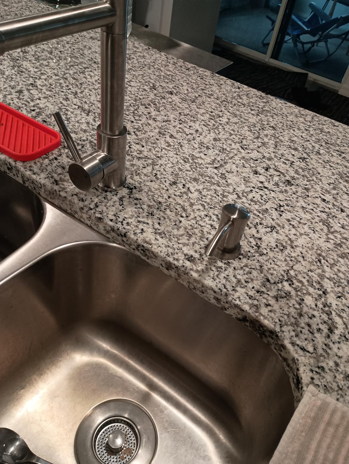 GAGALIFE Built in Sink Soap Dispenser or Lotion Dispenser for Kitchen Sink, Brushed Nickel ABS Pump Head, with 17 Ounce Large PET Soap Bottle customer photo 1