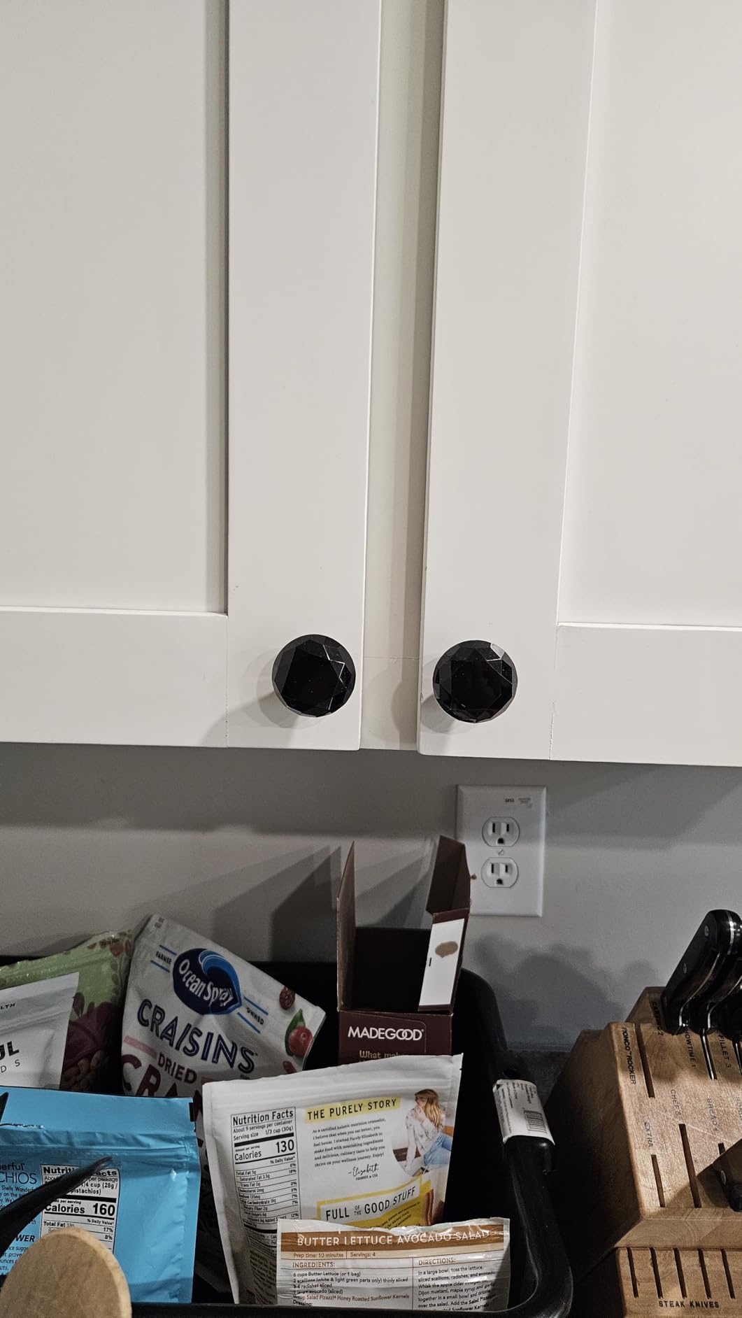 YourGift 12 Pack Drawer Knobs Diamond Shaped Crystal Glass 30mm Cabinet Knobs Pull Handles (Silver) customer photo 2