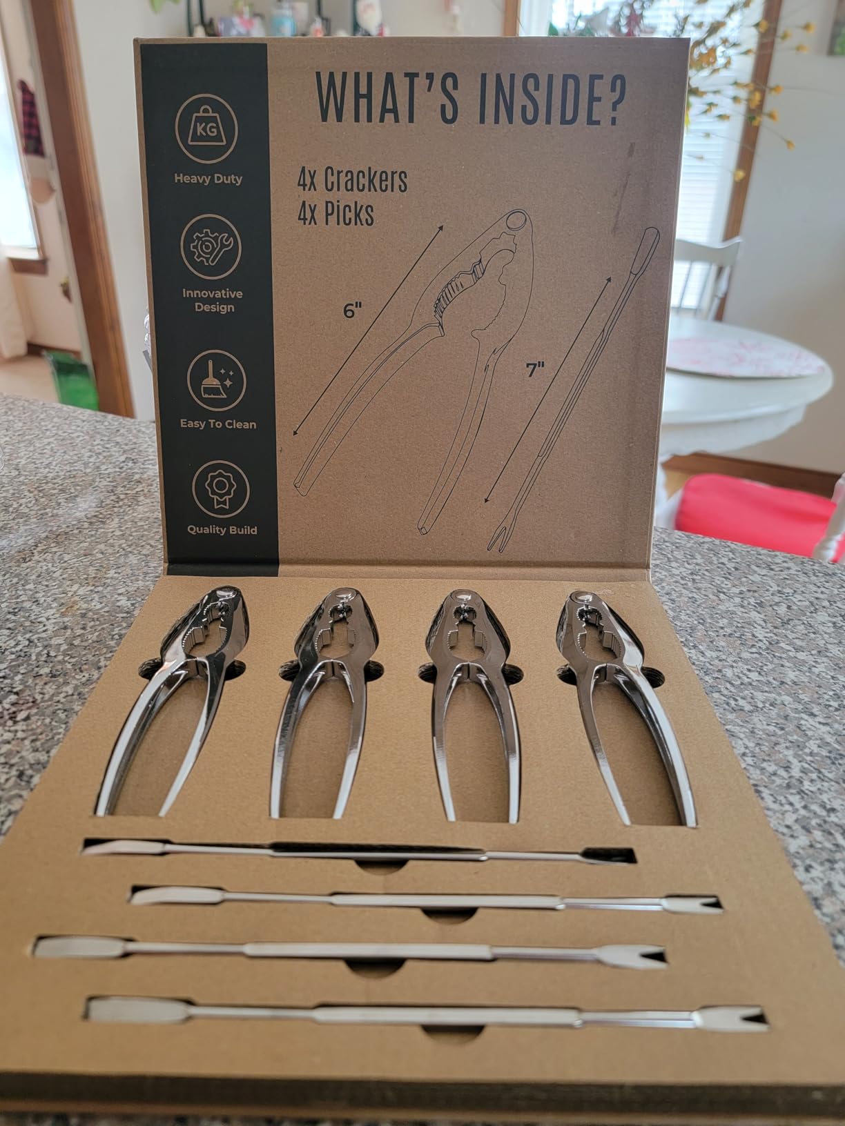 Crab Leg Crackers and Picks, Set of 4 Easy-to-Use Lobster Crackers & Stainless Steel Lobster Picks, Crab Crackers and Tools, Seafood Tool Kit by Smedley & York customer photo 1