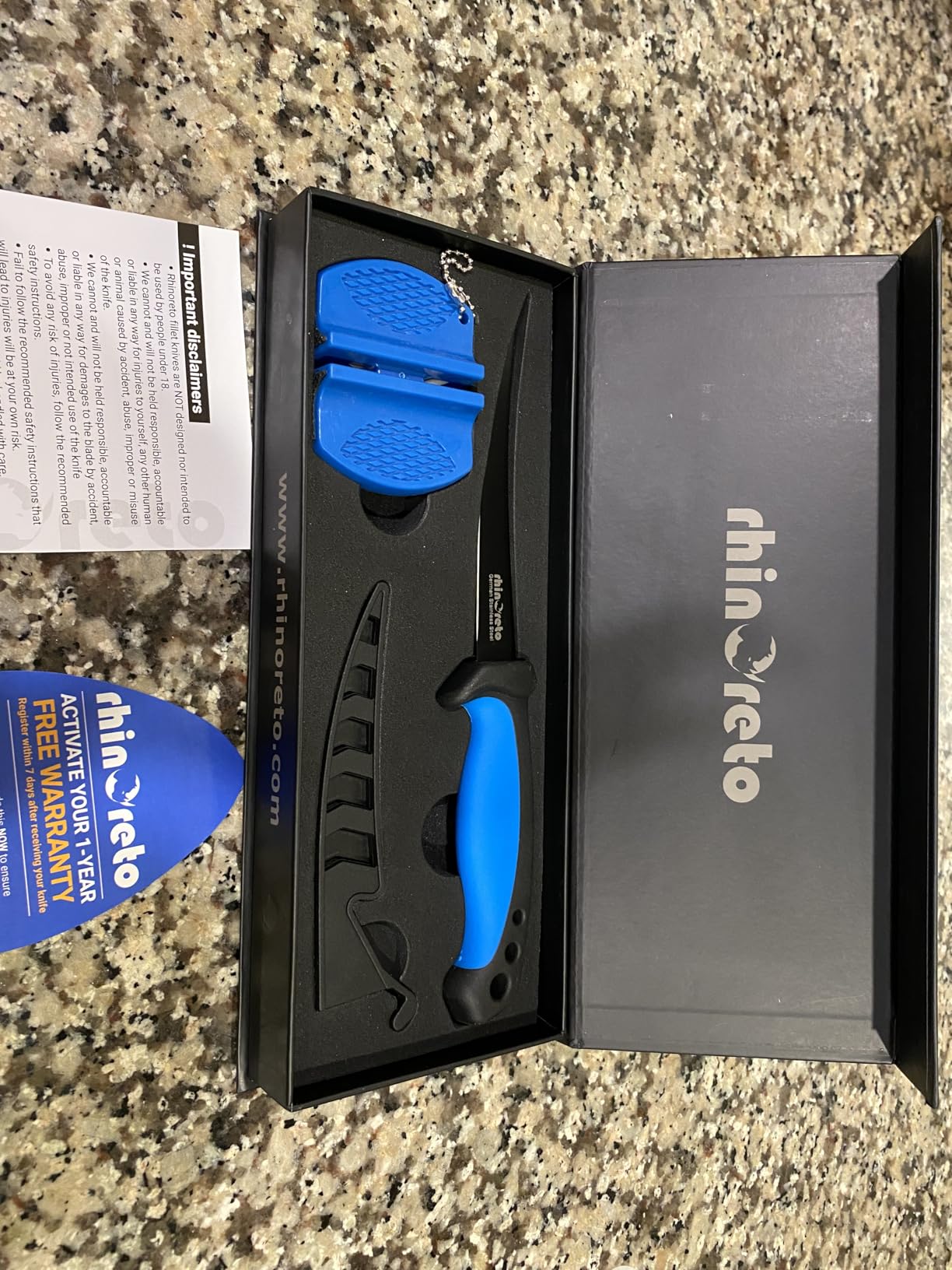 Rhinoreto Fillet Knife for Fish - Razor Sharp G4116 German Stainless Steel Blade, 5 Inch Professional Filleting & Boning Knife with Non-Slip Handle, Protective Sheath & Sharpener customer photo 2