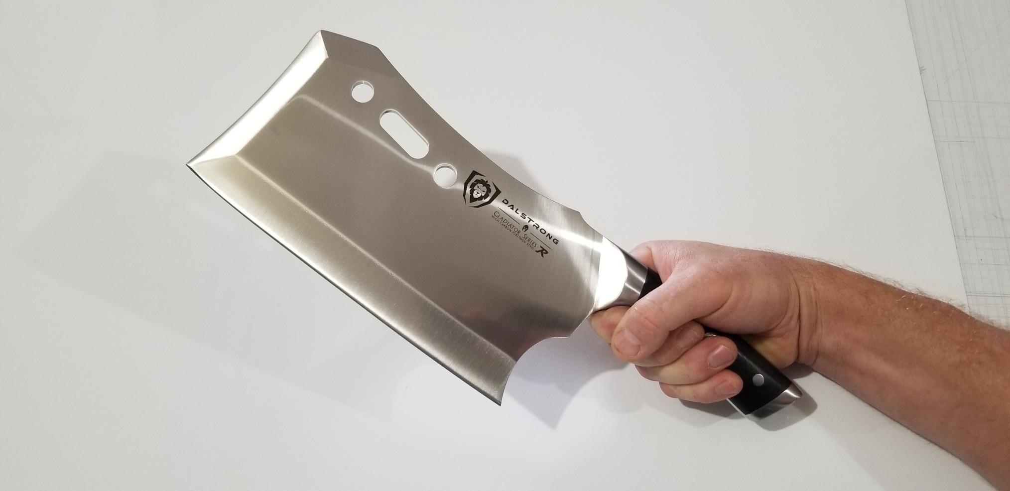 Dalstrong Obliterator Meat Cleaver Knife 9 inch - Wood Stand & Sheath - 3lbs 6mm Thick Butcher Knife - 7CR17MOV Carbon Steel - Gladiator Series R - Heavy Duty Chopping Knife - G10 Handle Chef's Knife customer photo 1