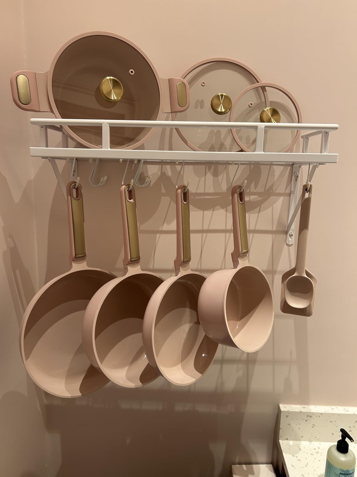 KES 30-Inch Kitchen Pan Pot Rack Wall Mounted Hanging Storage Organizer Wall Shelf with Hooks Matte Black, KUR215S75A-BK customer photo 1