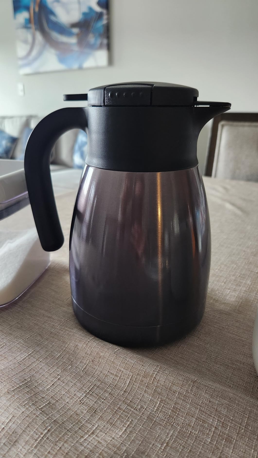 GiNT 34Oz Thermal Coffee Carafe, Insulated Stainless Steel Coffee Carafes for Keeping Hot/Double Walled Vacuum Coffee Carafe (Silver, 1L) customer photo 1