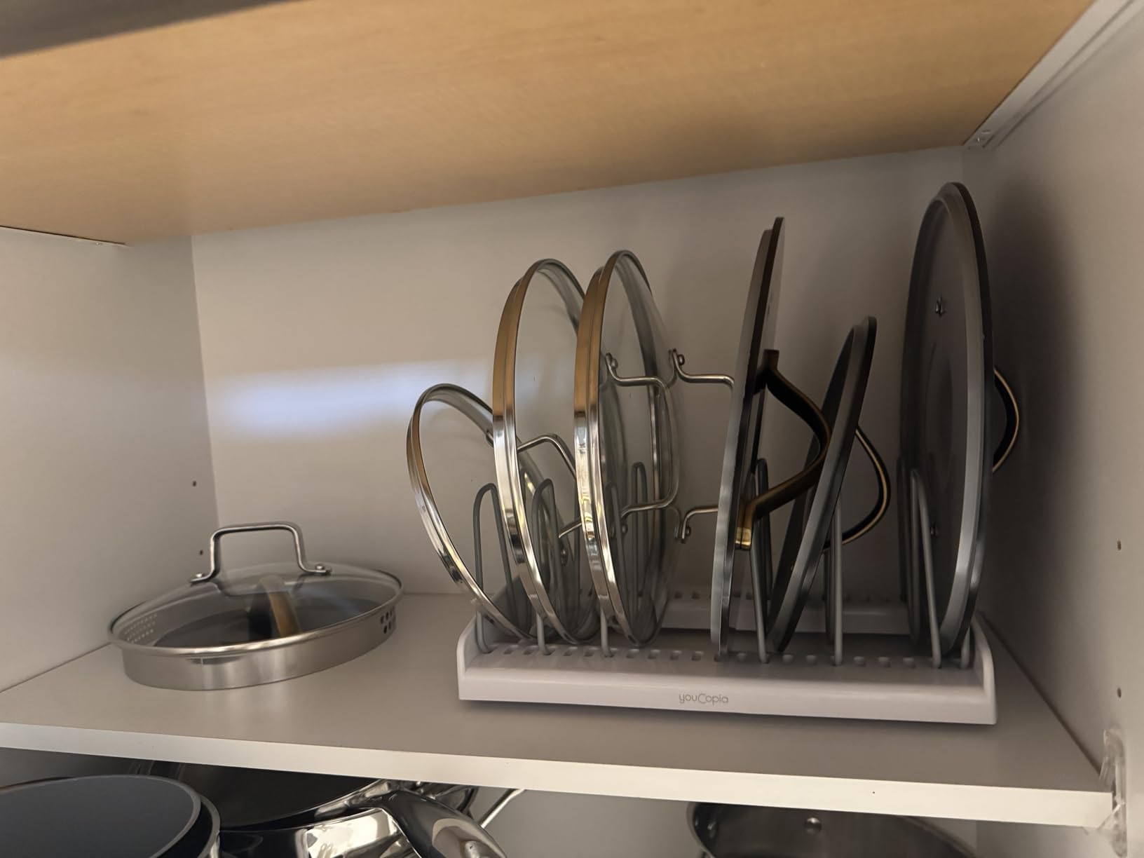 YouCopia StoreMore Adjustable Pot Lid Organizer, Standard, White customer photo 1