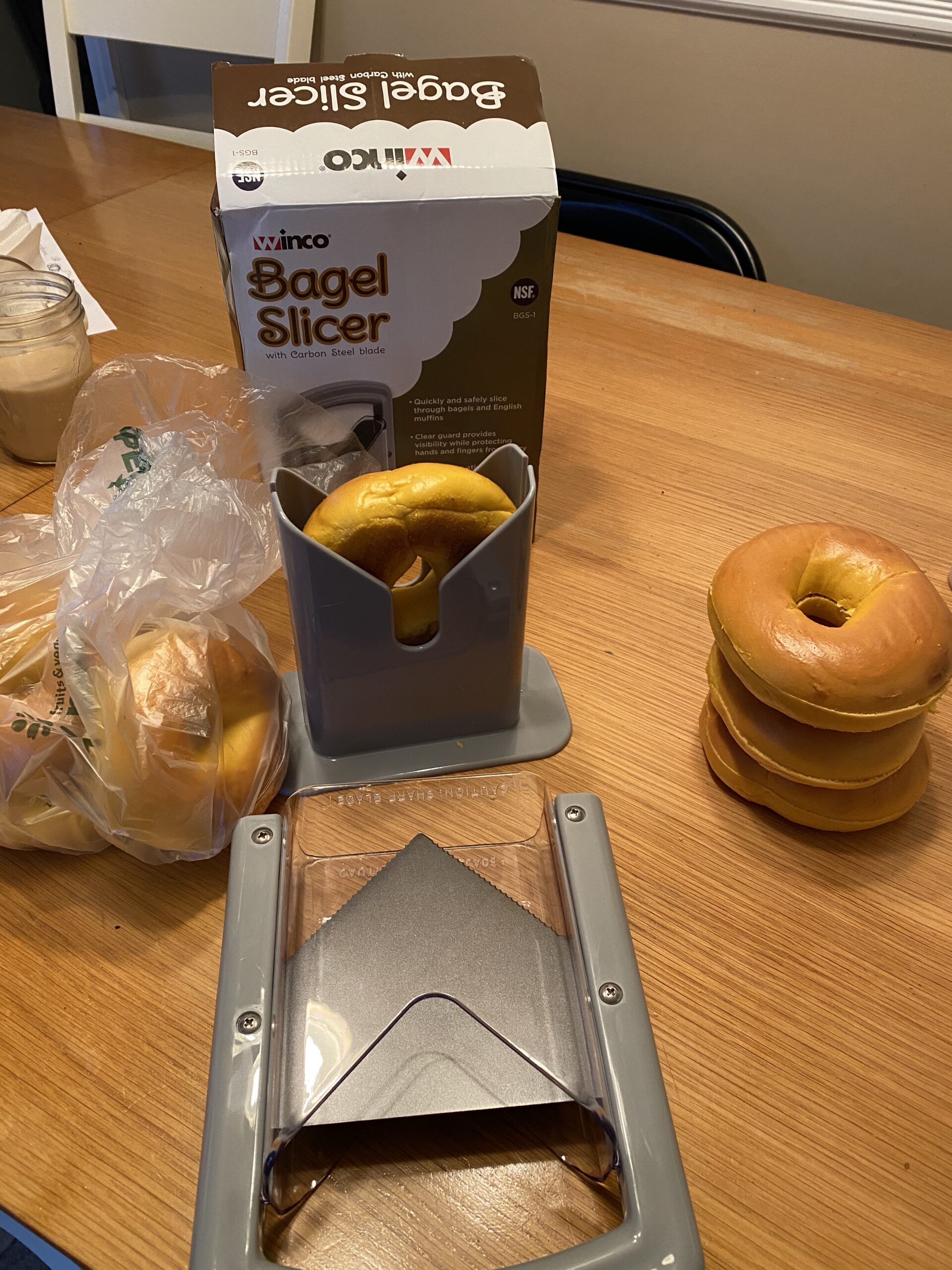 Winco BGS-1 Commercial Manual Bagel Slicer,Gray customer photo 2