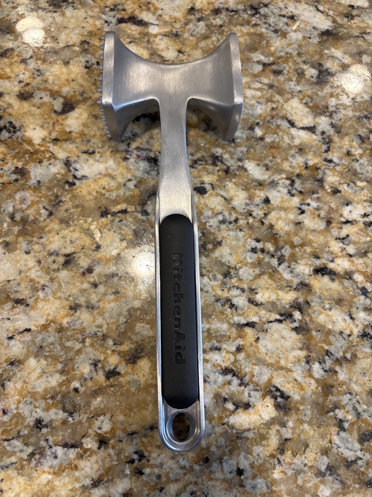 KitchenAid Gourmet Multi Sided Meat Tenderizer for Pounding Meats, Nuts, Shellfish, ect, Hang Hole for Easy Storage, Hand Wash, One Size, Black customer photo 1