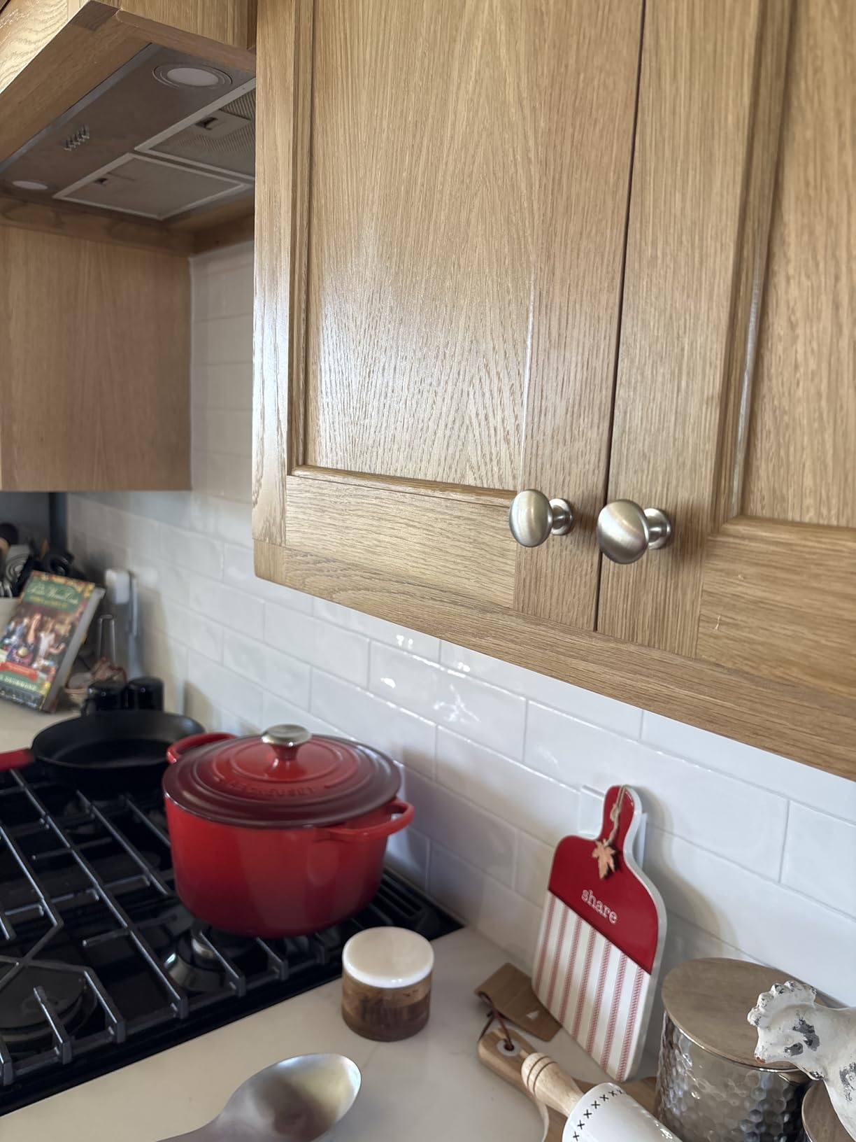 homdiy 30 Pack Cabinet Knobs Brushed Nickel Drawer Knobs - Solid Zinc Alloy Kitchen Pulls Modern Cabinet Hardware for Dresser Drawers customer photo 2