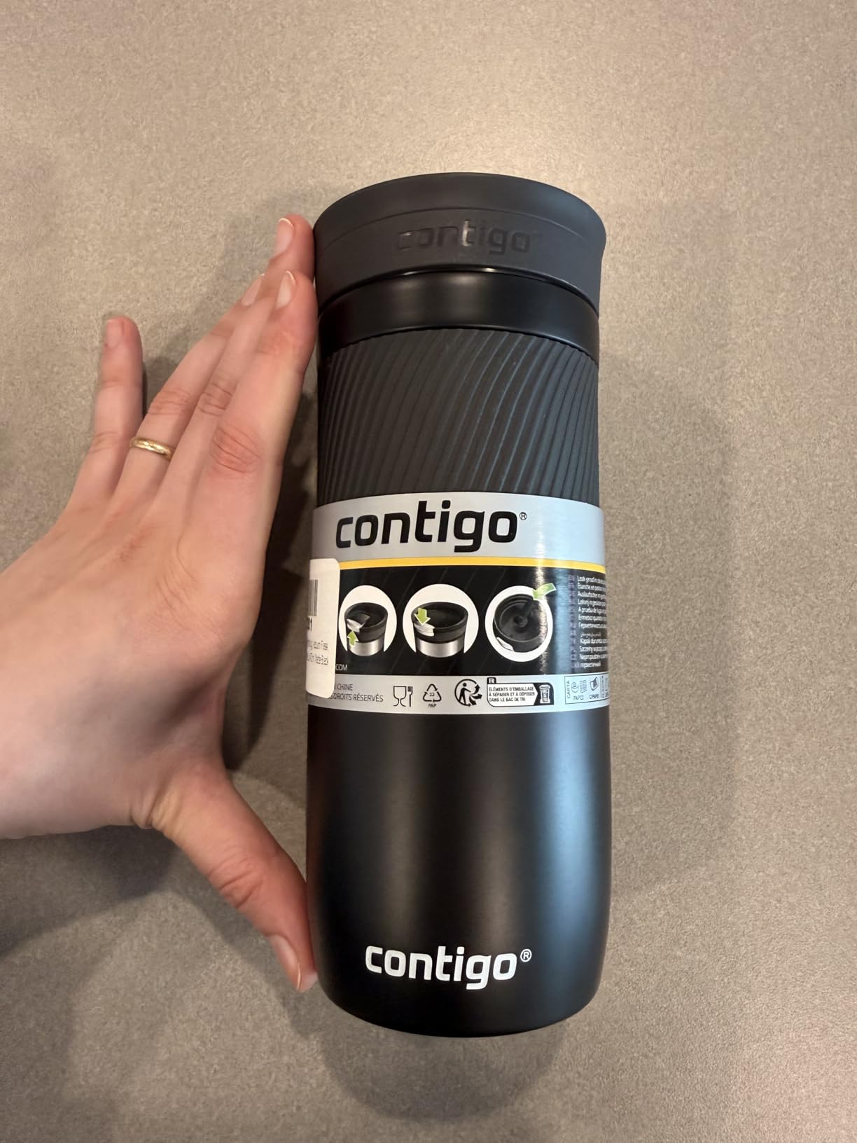 Contigo Byron Snapseal Travel Mug, Stainless Steel Thermal mug, vacuum flask, leakproof tumbler, coffee mug with BPA free Easy-Clean Lid, 470 ml, Vivacious customer photo 1