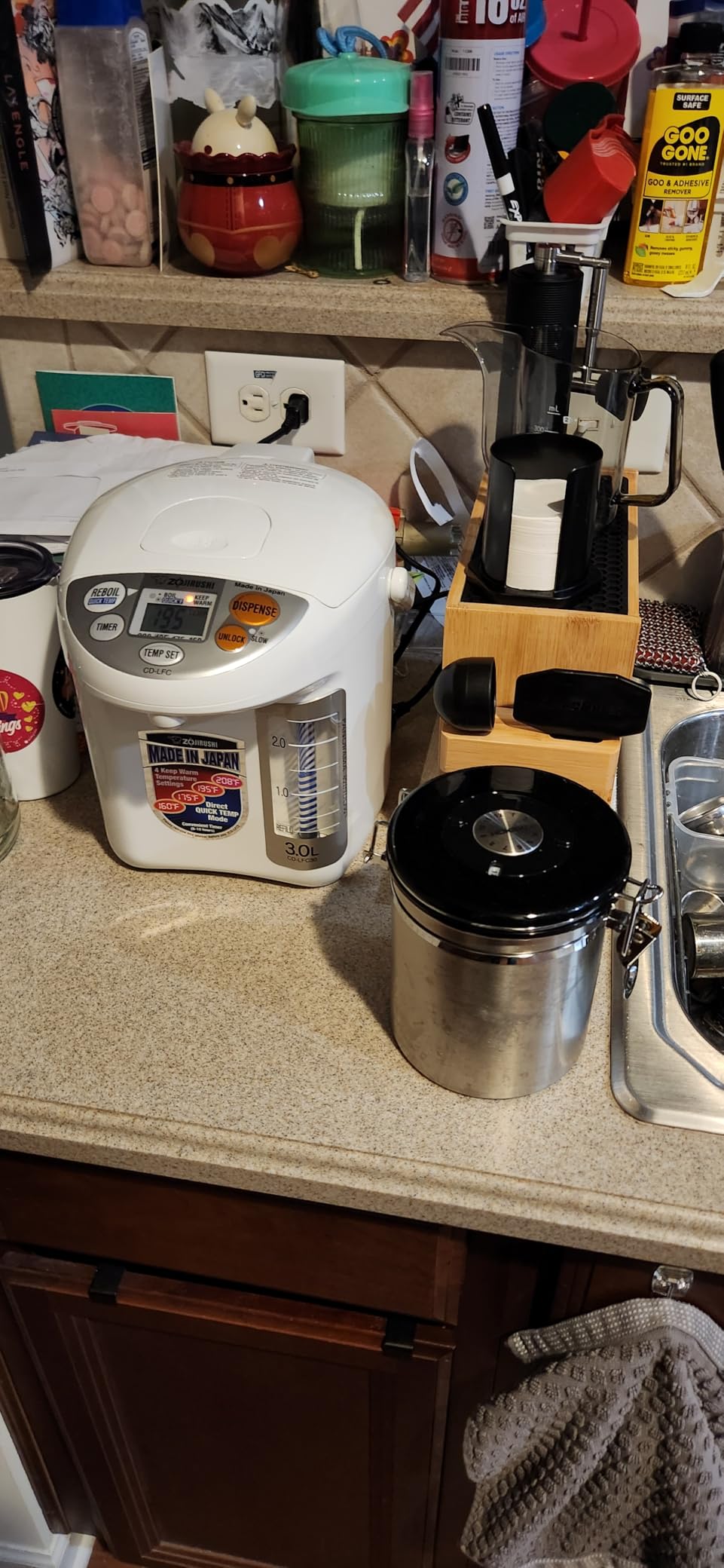 HEXNUB - Bamboo Organizer for AeroPress, Coffee Caddy Station Holds AeroPress Coffee Maker, Accessories, Filters, Cups, Stand includes Dripper Mats (Black) customer photo 2