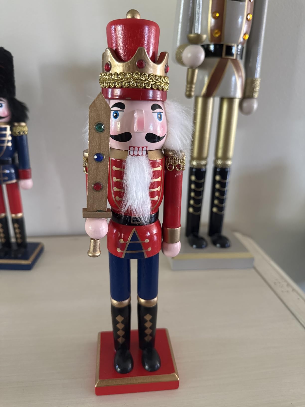 KI Store Christmas Nutcracker Set of 4 12-Inch Wooden King and Soldier Nutcracker Figurines Display for Table Mantel Chrismtas Tree Decorations customer photo 2