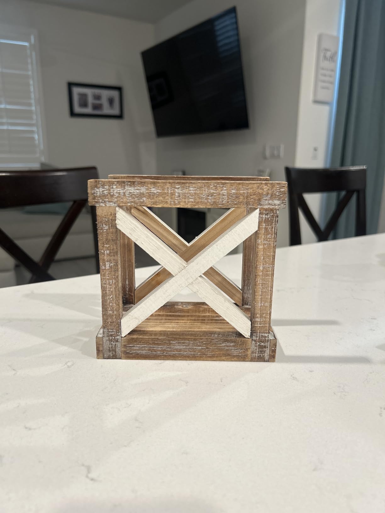 Barnyard Designs Farmhouse Napkin Holder for Table - Vintage Rustic Distressed Wooden Napkin Holder Dispenser for Kitchen, 5.5