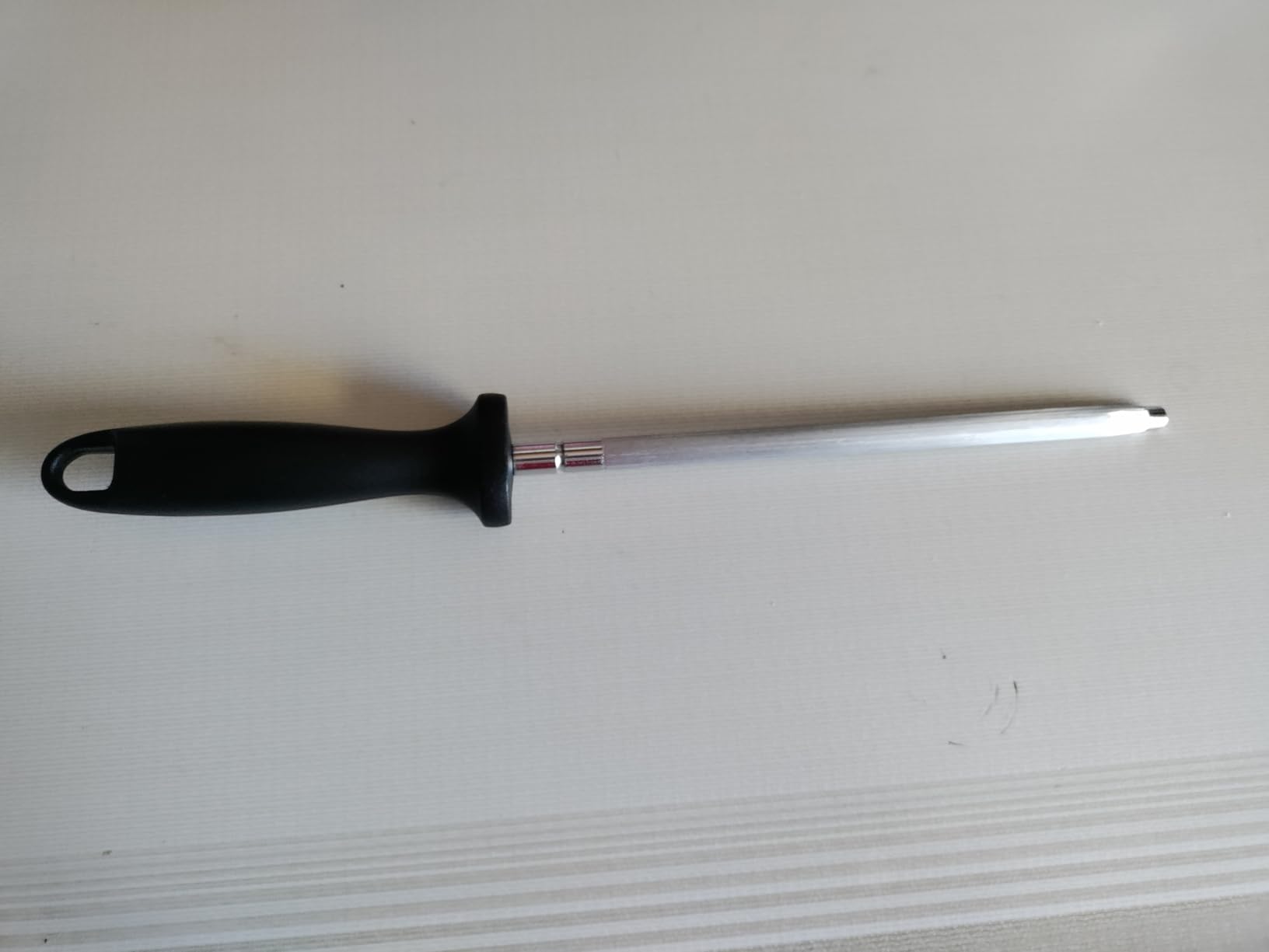 Knife Sharpener Rod, 13 Inch Carbon Steel Honing Steel for Kitchen Knives, Professional Magnetized Sharpening Stick with Nickel-Chrome Plating, Easy Grip Tool for Chef Knives customer photo 1