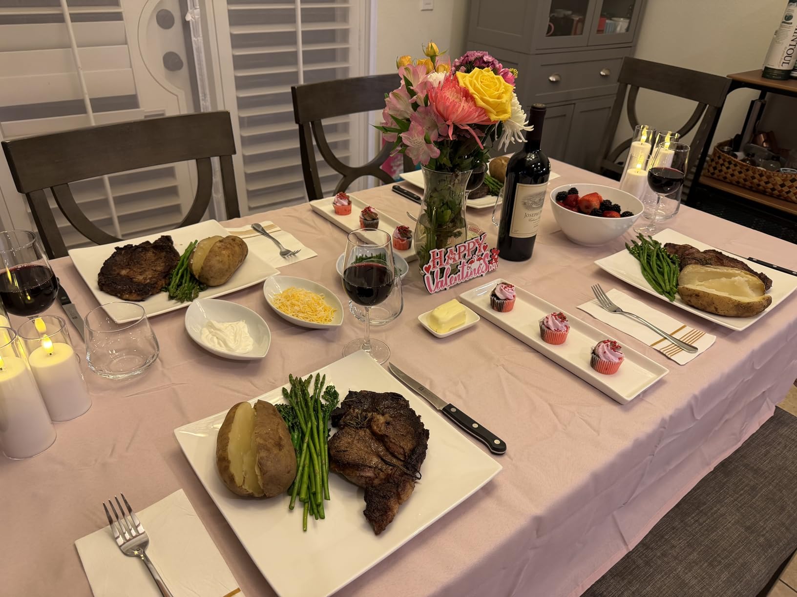 sancua Rectangle Tablecloth - 60 x 84 Inch - Stain and Wrinkle Resistant Washable Polyester Table Cloth, Decorative Fabric Table Cover for Dining Tables, Buffet Parties and Camping, Black customer photo 1