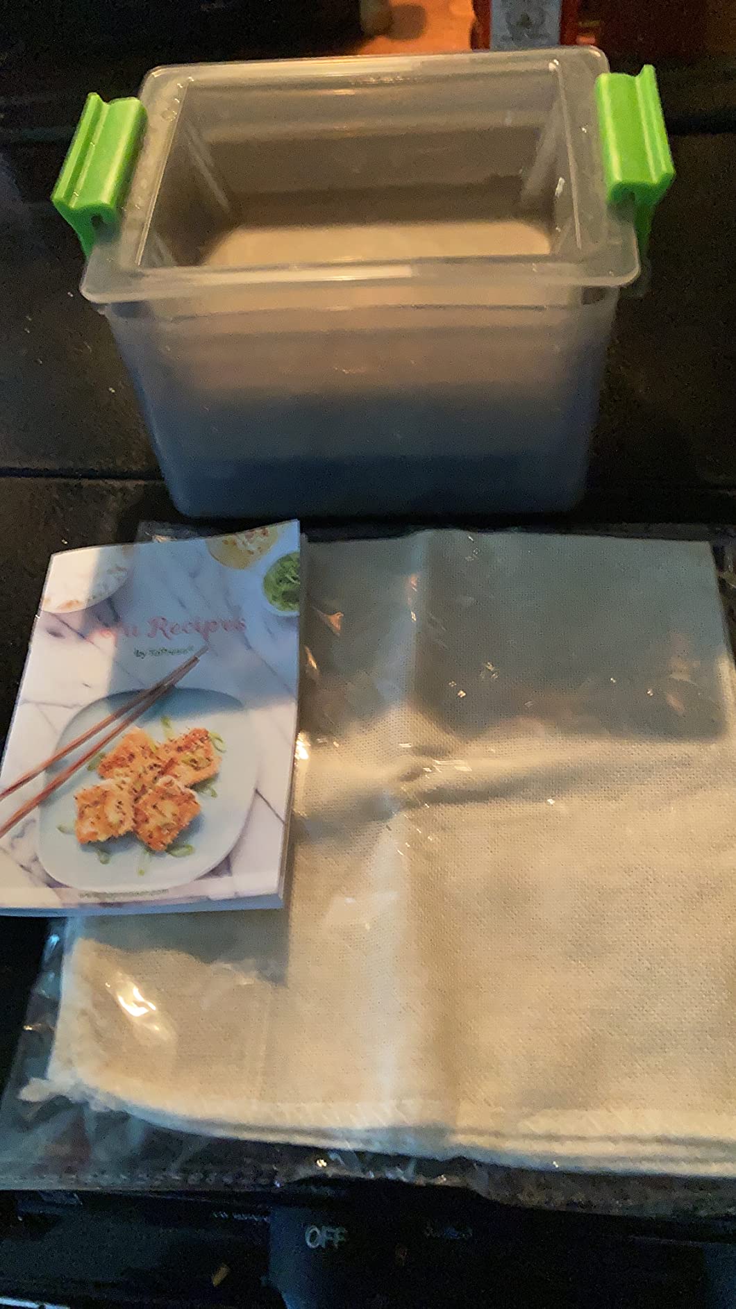 Tofu Press Dishwasher Safe - Easily Removes Water in 10-20 Minutes, Up to 3X More Efficient Tofu Pressing, BPA Free with Drip Tray - Enhanced Tofu Taste, Includes Tofu Cookbook customer photo 2