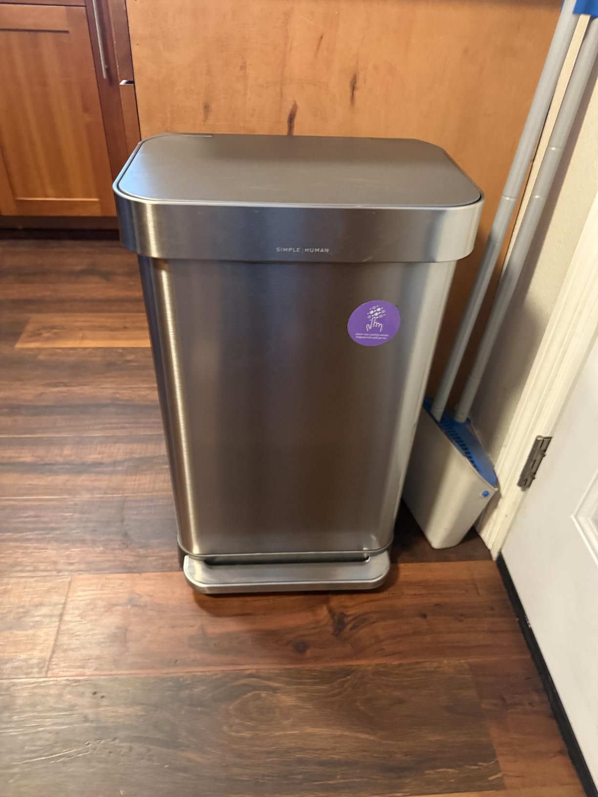 simplehuman 45 Liter / 12 Gallon Rectangular Hands-Free Kitchen Step Trash Can with Soft-Close Lid, Brushed Stainless Steel with Plastic Lid customer photo 1