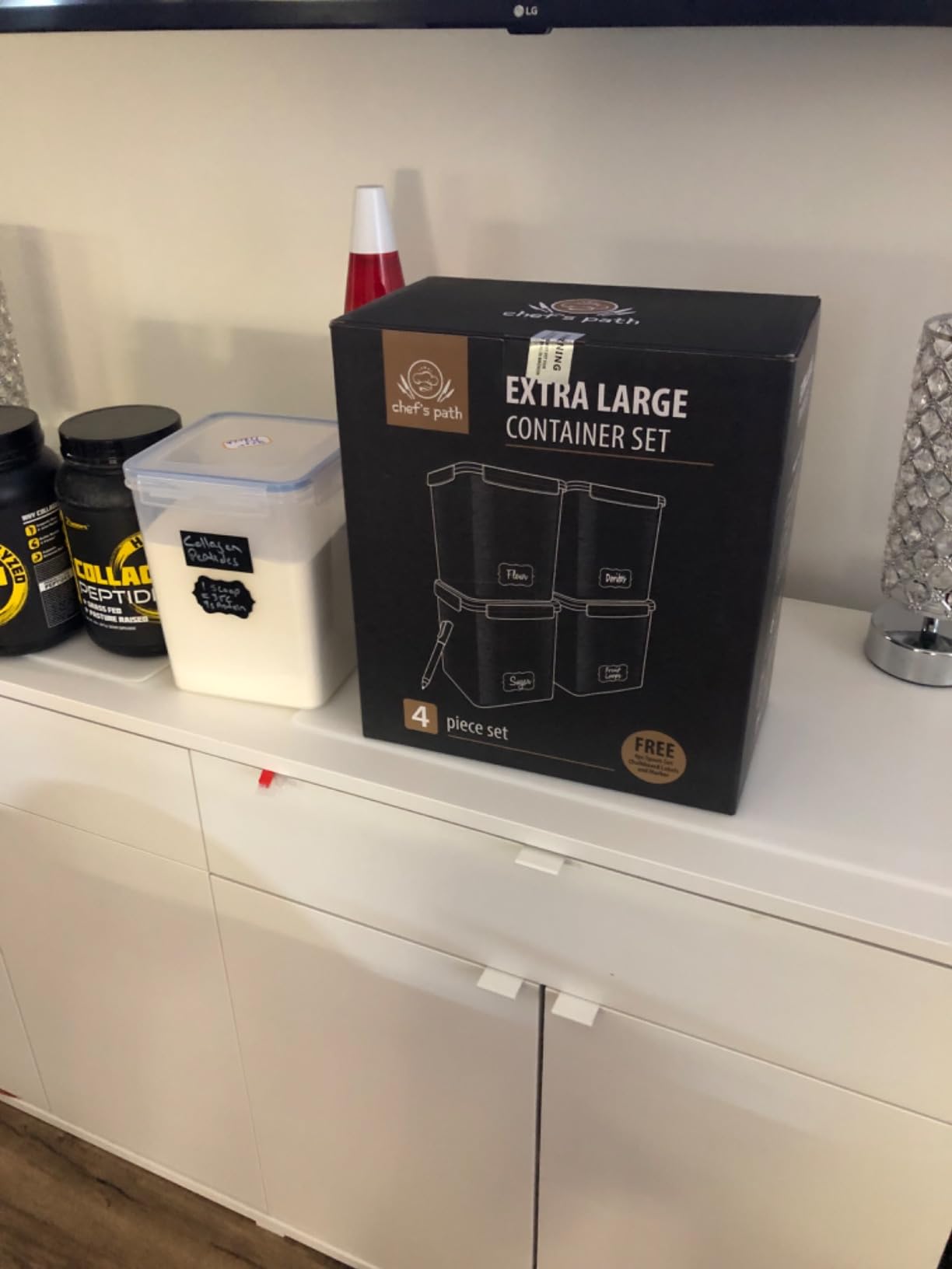 Chef's Path Extra Large Airtight Food Storage Containers with Lids, Pack of 2, 6.5L, 220Oz, Airtight Kitchen and Pantry Bulk Canisters for Flour, Sugar, Rice, and Baking Supplies - Transparent customer photo 2