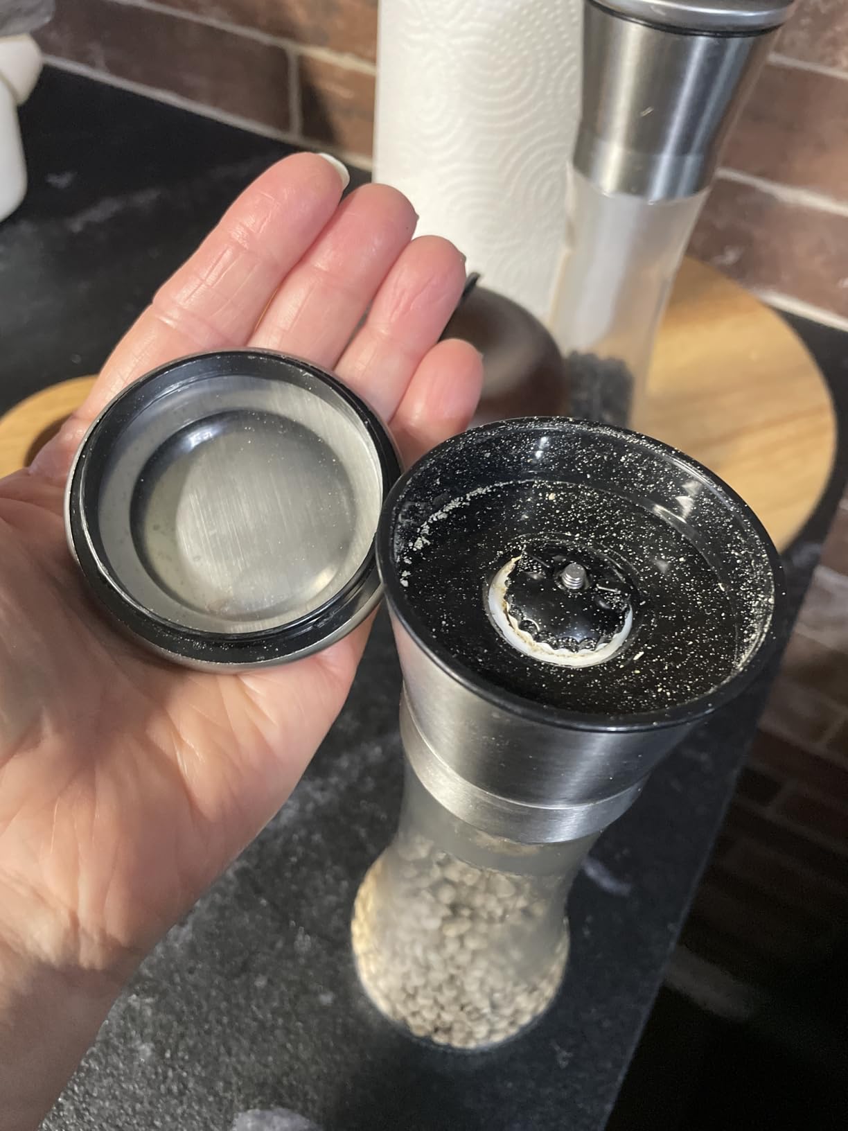 HOME EC Original Stainless Steel Salt or Pepper Grinder 1pk - Adjustable Ceramic Sea Salt Grinder or Pepper Mill - Tall Glass Spice Shaker - Spice Mill w/EBook customer photo 1