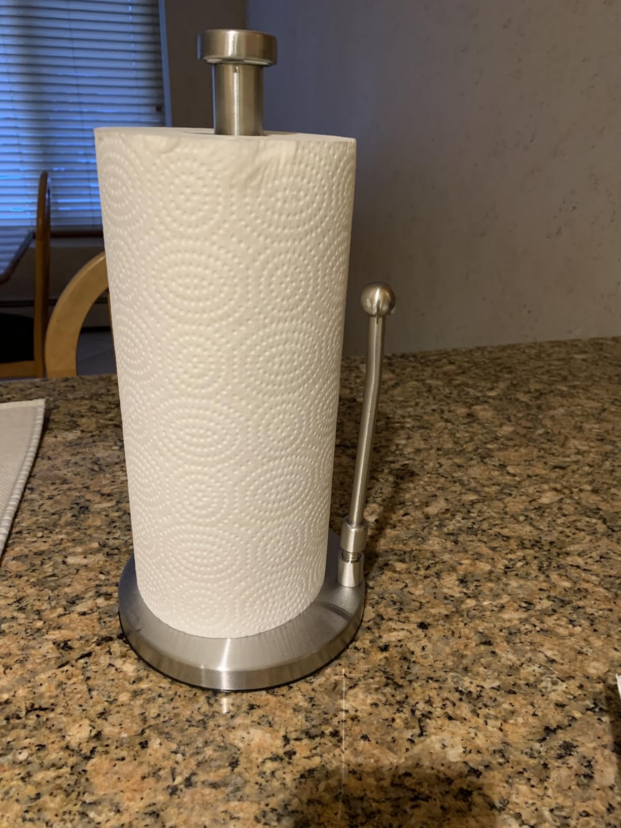 SMARTAKE Paper Towel Holder, Paper Towel Dispenser Standing Weighted Base Non Slip, Spring Arm for Easy Tear, Stainless Steel customer photo 2