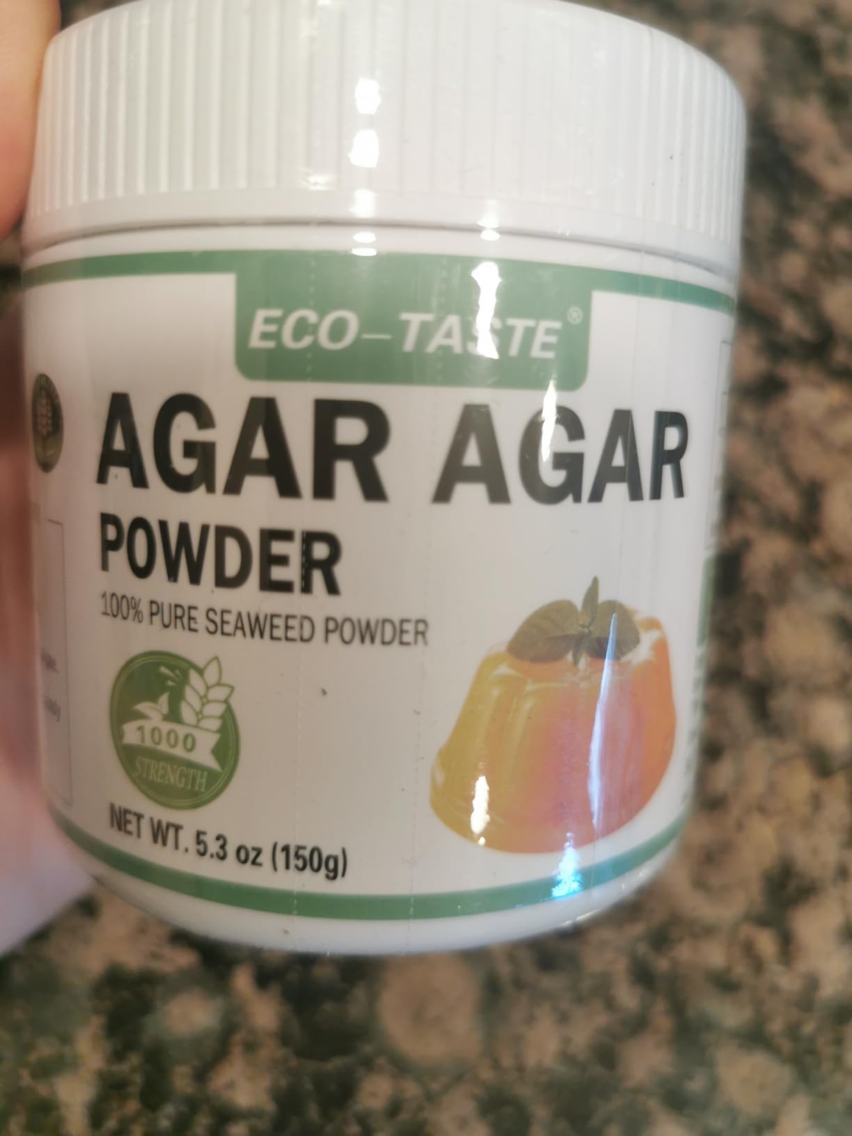 Agar Agar Powder 1000 Strength, 100% Natural Seaweed, Vegan Gelatin Substitute, Gluten-free, Non-GMO, Planted-Based, Unflavored, 5.3 oz (150g) customer photo 1