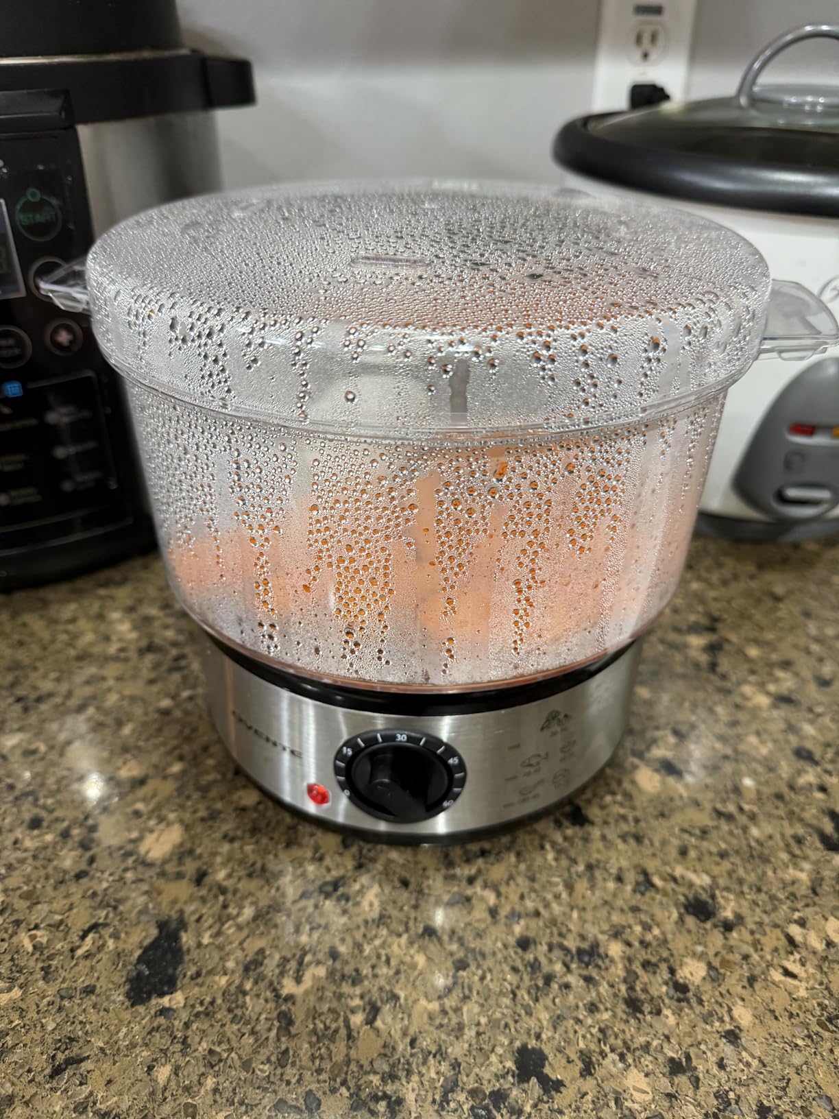 OVENTE 2-Tier Electric Food Steamer, 5 Quart Stainless Steel Stackable Steam Cooker with 400W Power, 60-Minute Timer & Auto Shut-Off, Dishwasher Safe, Healthy Vegetable & Seafood Steamer, Silver FS62S customer photo 2