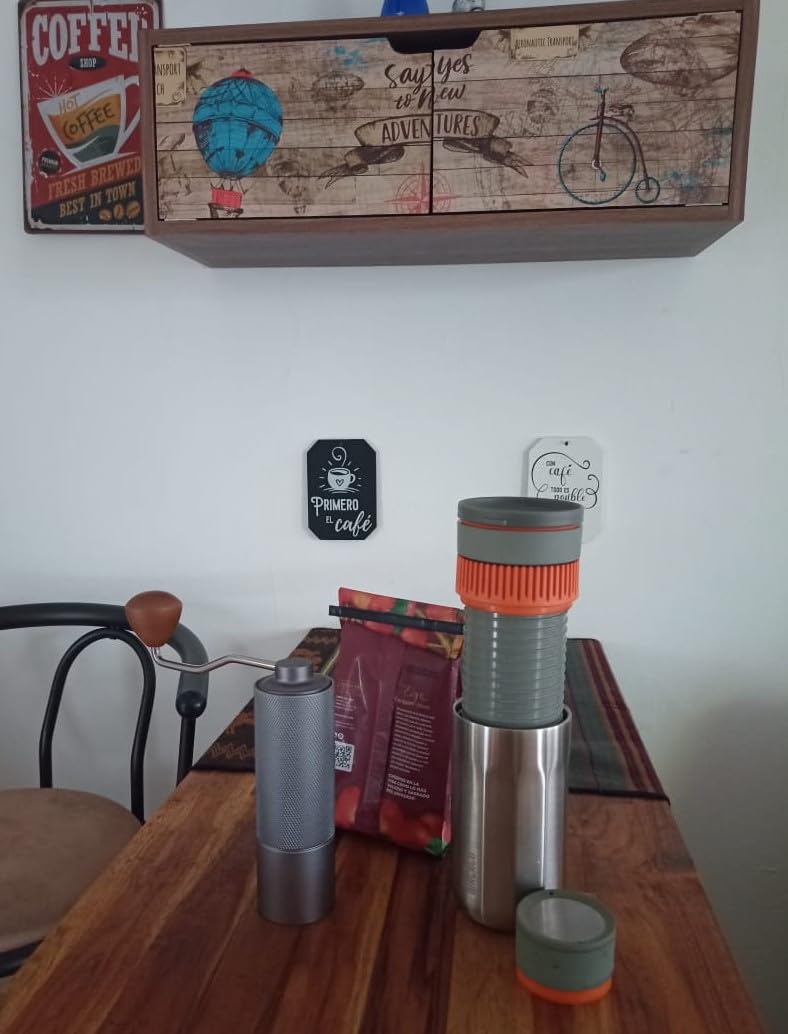 WACACO Pipamoka Portable Coffee Maker, Coffee brewer, All-in-one Vacuum Pressured, Insulated Travel Mug, Hand Powered and Filter Pressure Brewer, Stainless Steel Thermo Cup, 10 fl oz customer photo 1
