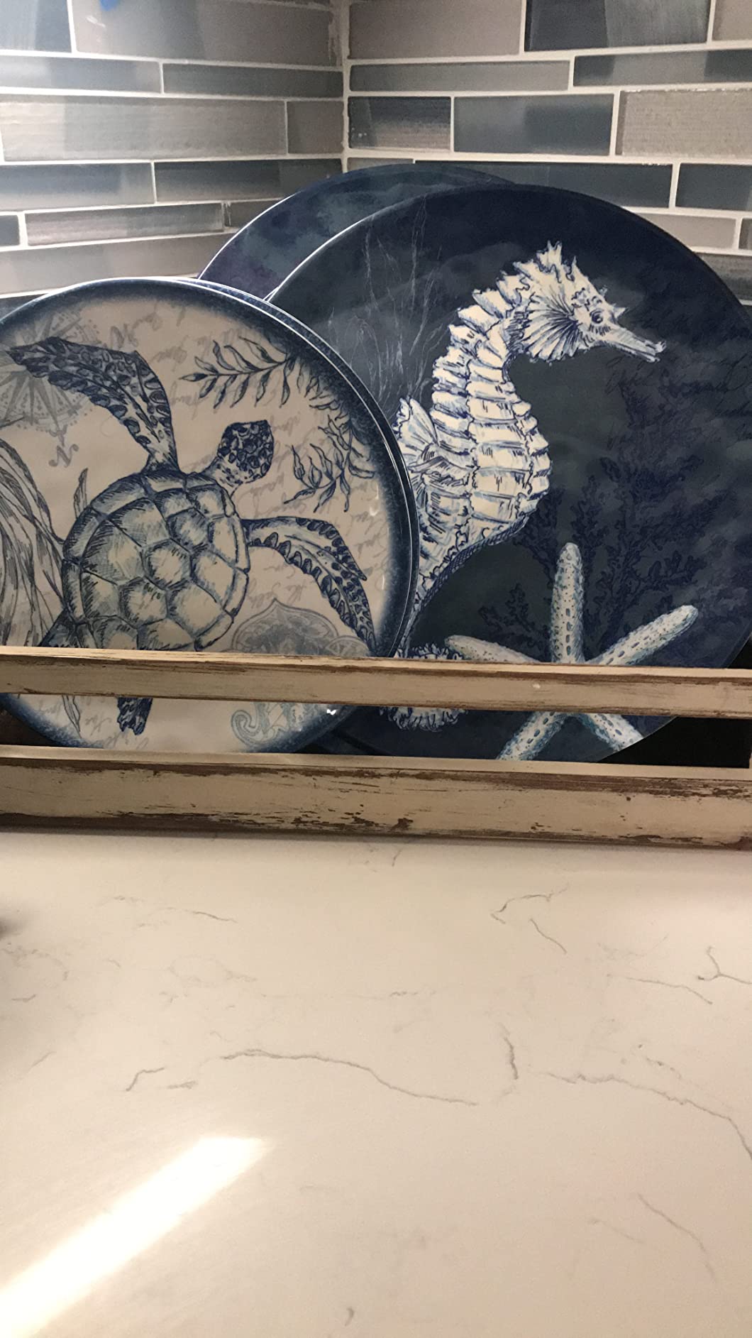 Certified International Oceanic 12 piece Melamine Dinnerware Set, Service for 4, Multi Colored customer photo 1