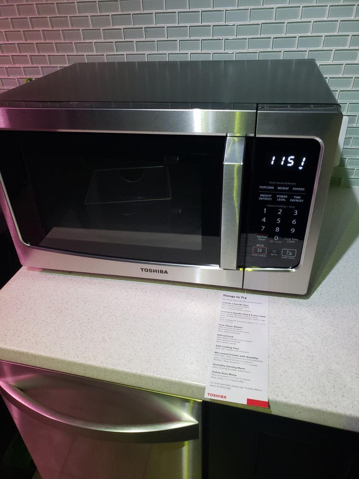 TOSHIBA ML-EM34P(SS) Smart Countertop Microwave, Sensor Reheat, Works With Alexa & Remote Control, Kitchen Essentials, Mute Function&ECO Mode, 1100W, 1.3 Cu Ft, With 12.4