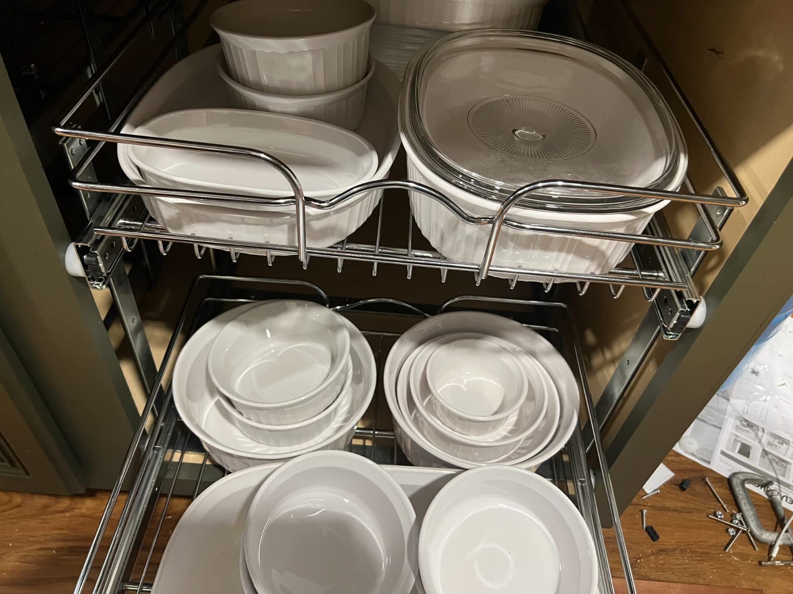 Rev-A-Shelf 2-Tier Kitchen Cabinet Pullout Shelf and Drawer Organizer Slide Out Pantry Storage Basket in Multiple Sizes, 12 x 22 In, 5WB2-1222CR-1 customer photo 2