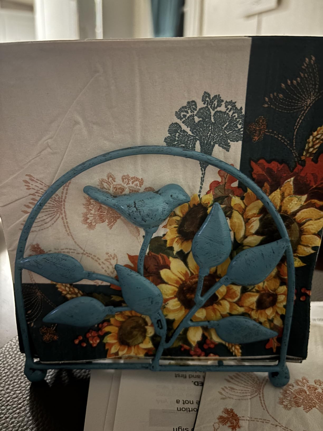 Cast Iron Bird & Tree Classic Napkin Holder/Tabletop Freestanding Tissue Dispenser, Rustic Green customer photo 1