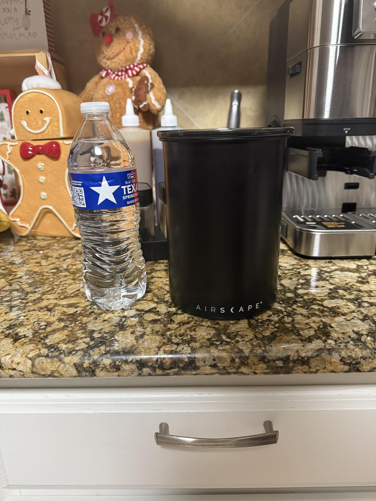 AirScape Planetary Design Stainless Steel Coffee Canister | Food Storage Container | US Patented Inner Plunger Lid REMOVES Excess Oxygen | Don't Buy airtight, Buy AIR-Less | (Medium, Matte Black) customer photo 2