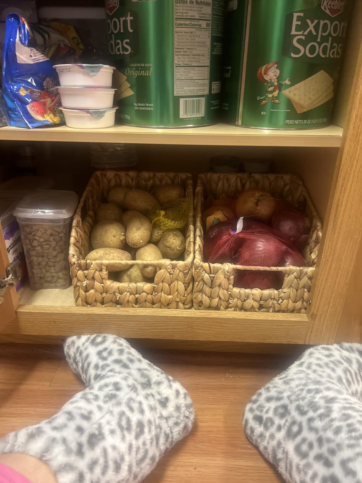 StorageWorks Pantry Baskets for Organizing, Wicker Basket with Built-in Handles, Handwoven Wicker Storage Baskets, Water Hyacinth for Shelves, 2 Pack customer photo 2