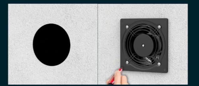 HG Power 6 Inch Exhaust Fan, 308CFM Wall Exhaust Fan for Kitchen, Metal Extractor Fan for Attic, Garage, Window Ventilation, HVAC System customer photo 1