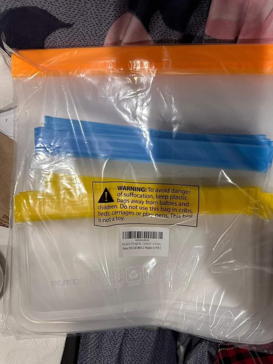 IDEATECH 20Pack Reusable Bags Dishwasher Safe, Leakproof Reusable Freezer Bags, BPA Free Healthy Food Storage Contaizers Sandwich Snack Baggies for Lunch Travel(8 Gallon 6 Quart 6 Snack,Colored) customer photo 2