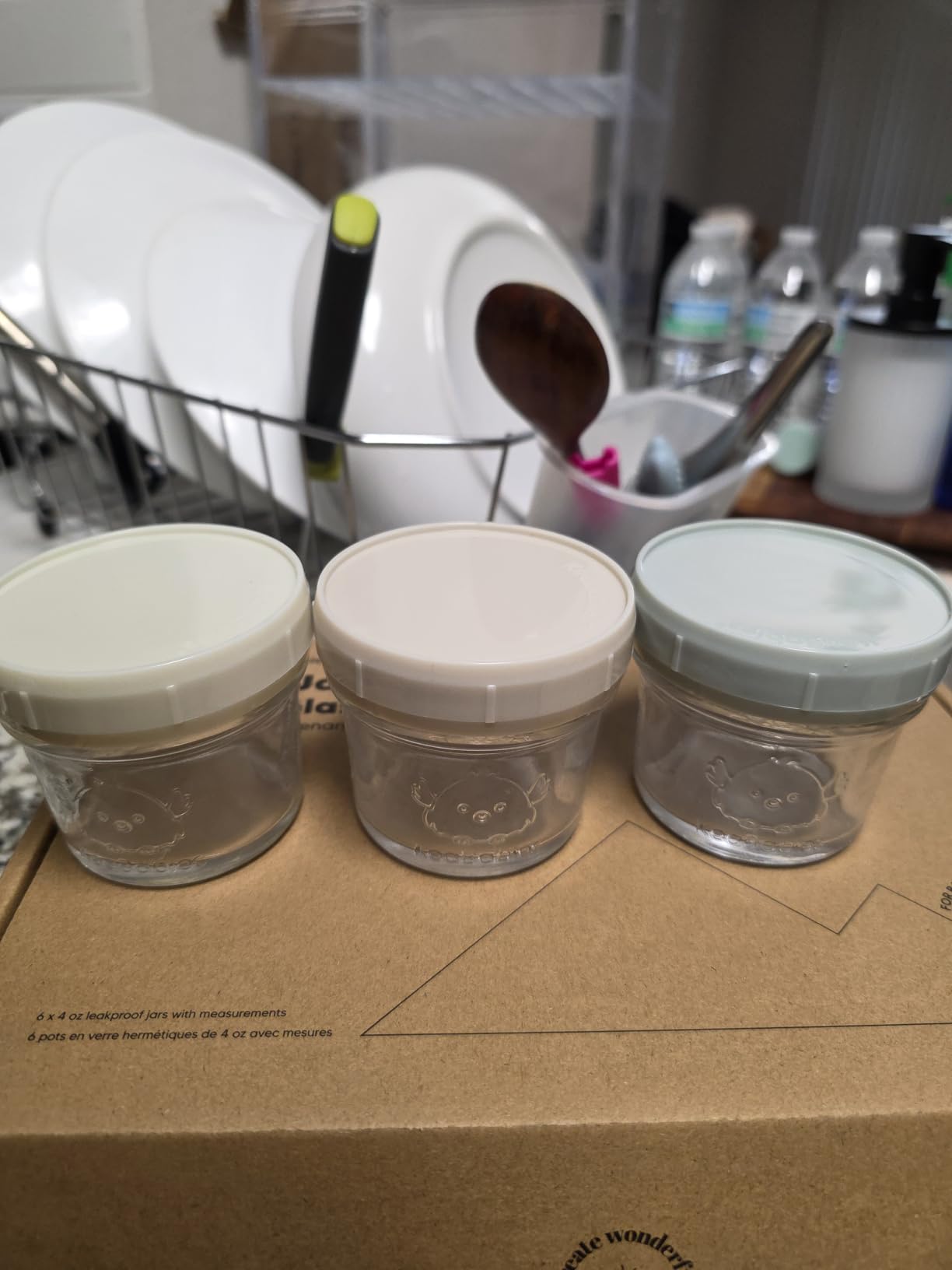 KeaBabies 12pk 4oz Glass Baby Food Containers with Lids - Leak-Proof, Microwavable Small Glass Jars, Baby Purees & Toddler Snack Storage Containers, BPA-Free, Dishwasher & Freezer Safe (Nord) customer photo 1