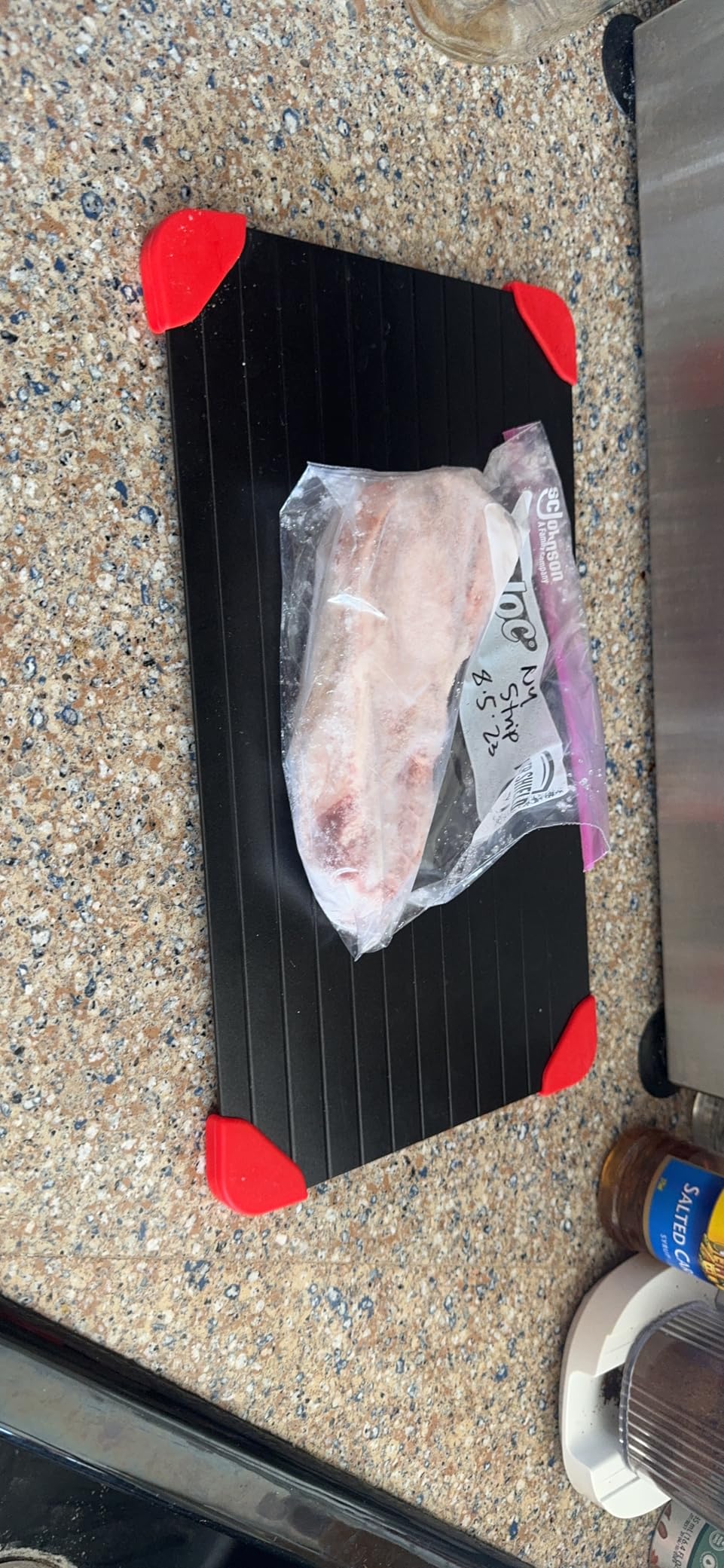 Defrosting Tray for Frozen Meat Rapid and Safer Way of Thawing Food Large Size Defroster Plate Thaw by Natural Heating A Pack with 14×8in customer photo 2