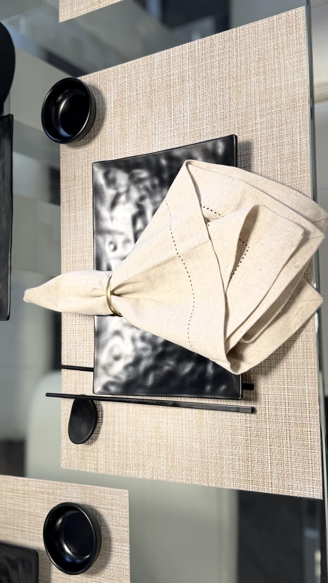 Bedding Craft Linen Flax Cotton Cloth Dinner Napkins Set of 12 - 18x18 Natural Fabric with Hemstitched Mitered Corners - Machine Washable Wedding, Cocktail & Party Table Napkins customer photo 1