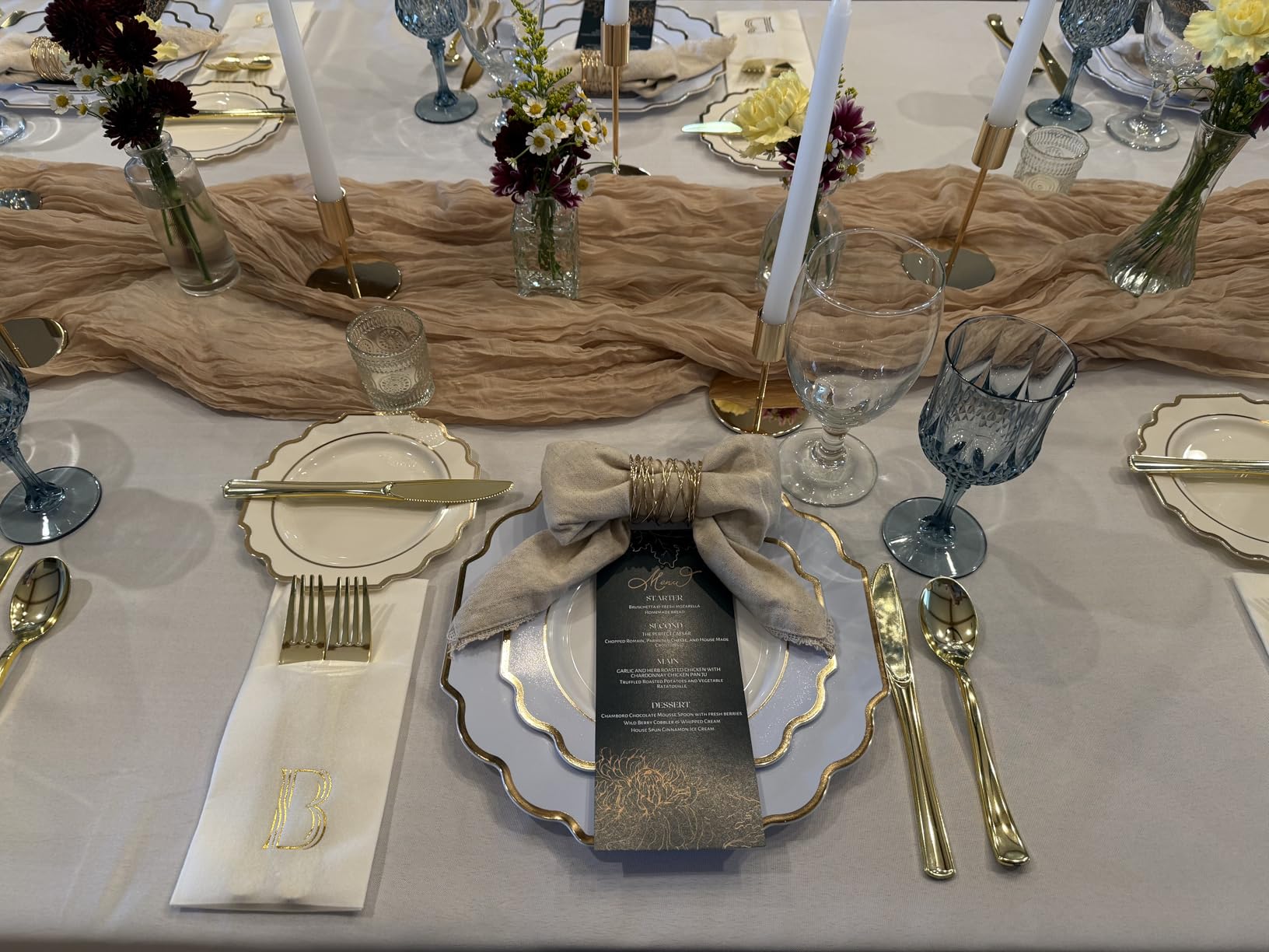 Bedding Craft Linen Flax Cotton Cloth Dinner Napkins Set of 12 - 18x18 Natural Fabric with Hemstitched Mitered Corners - Machine Washable Wedding, Cocktail & Party Table Napkins customer photo 2