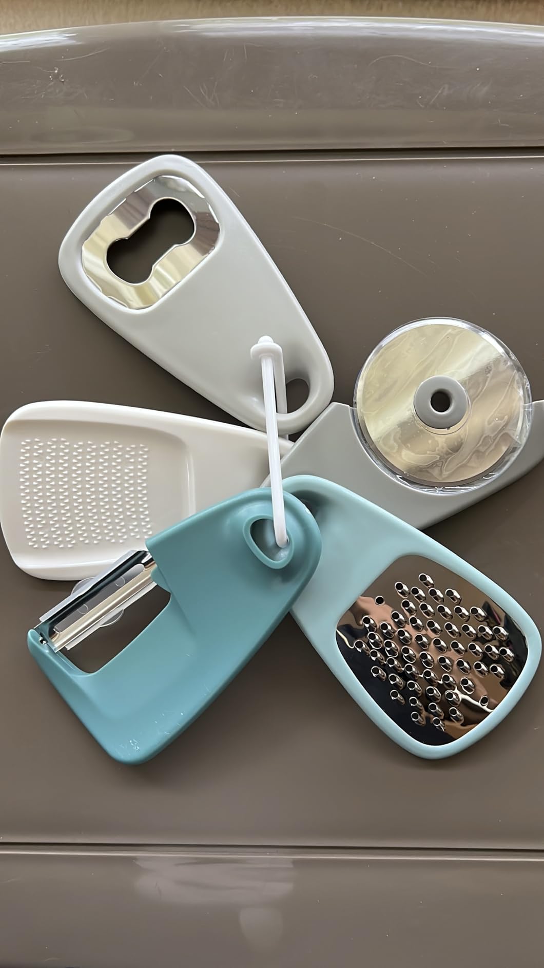 Kitchen Gadgets Set 5 Pieces, Stackable Cooking Tools Space Saving for Small Kitchen, Accessories for RV Camper Inside Dishwasher Safe (Blue) customer photo 1