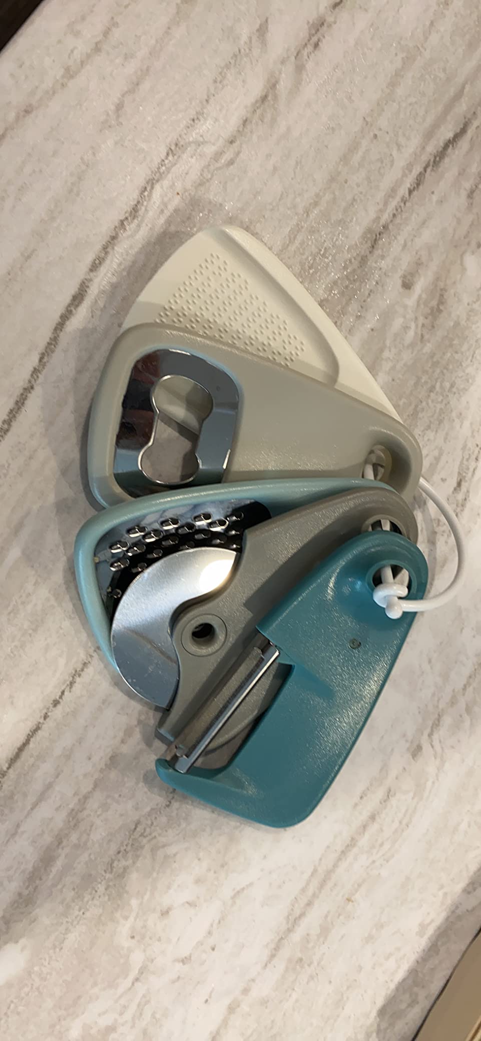 Kitchen Gadgets Set 5 Pieces, Stackable Cooking Tools Space Saving for Small Kitchen, Accessories for RV Camper Inside Dishwasher Safe (Blue) customer photo 2