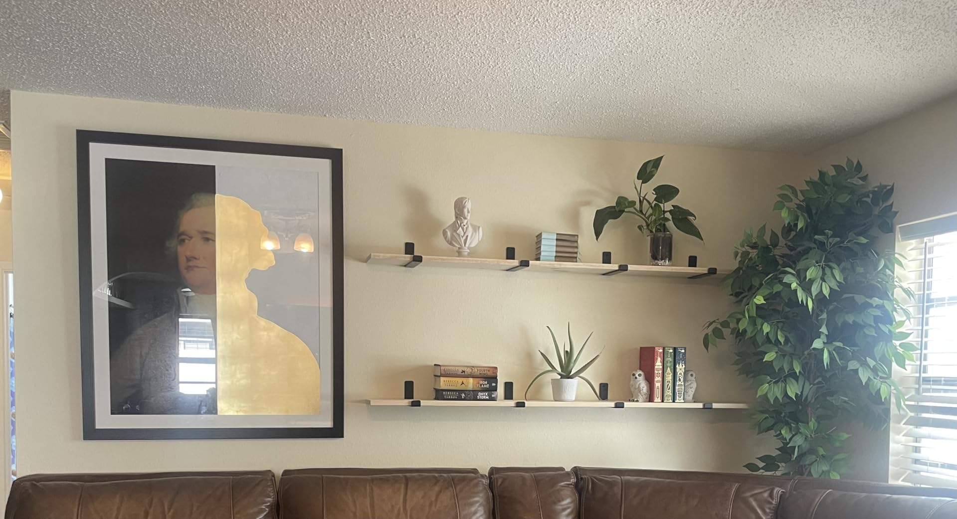 12 inch Shelf Brackets for DIY Floating Shelf, 1/5 inch Thick Heavy Duty Floating Shelf Bracket, Fit for Home, Kitchen, Bathroom, Garage, Living Room, 6-Pack Black, 11.25