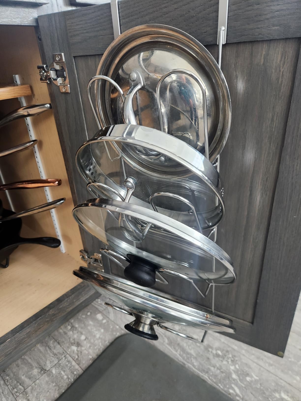 ORDORA Pots and Pans Organizer for Cabinet 16.61 Height, 8 Tier Pot Organizers Rack with 3 DIY Methods, Adjustable Pan Organizer under Cabinet Kitchen Organization and Storage customer photo 2