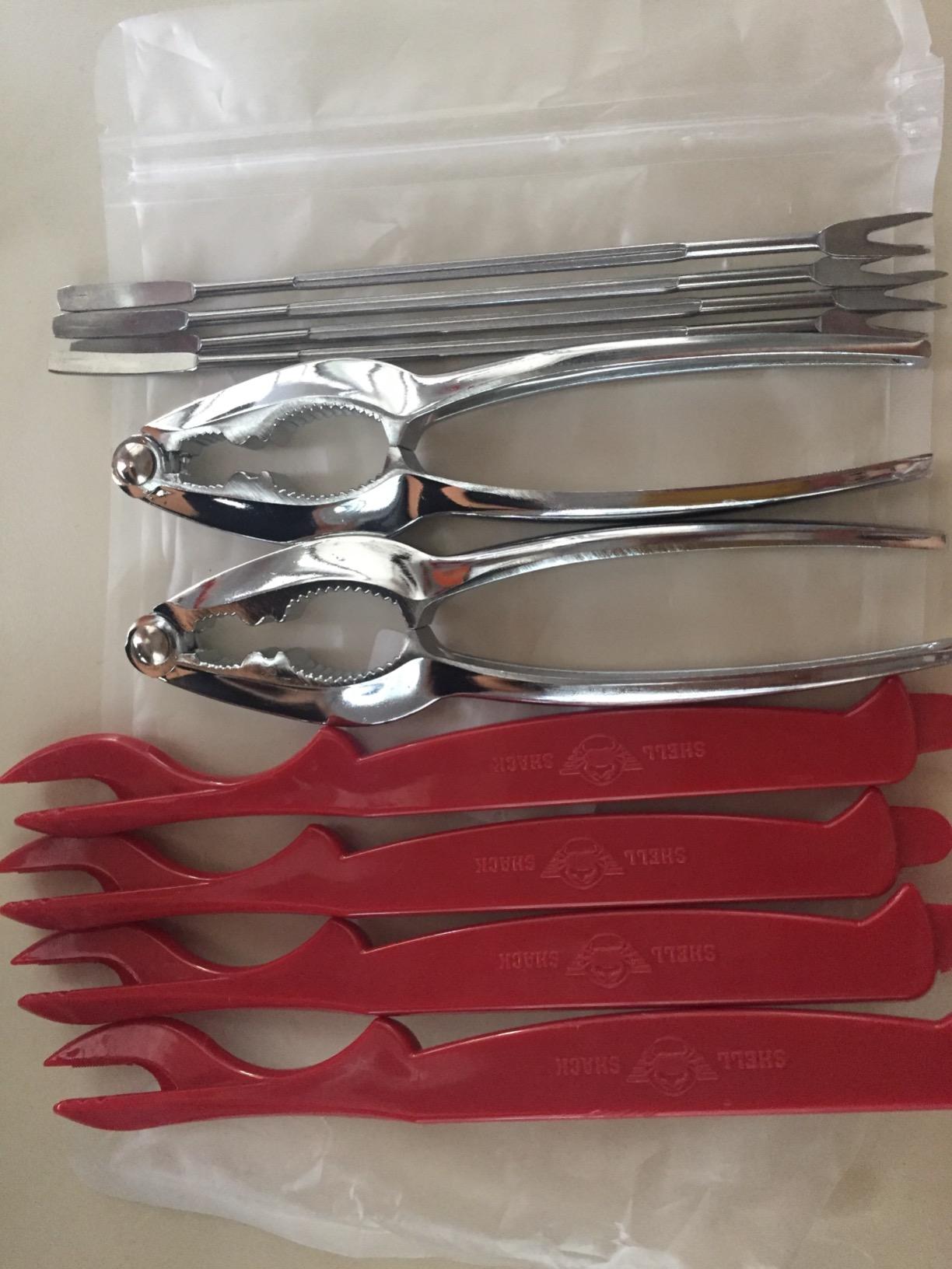 Lobsters Crackers and Picks Set, 8Pcs Crab Leg Cracker Tools - Stainless Steel Seafood Crackers & Forks Nuts Cracker Set & Storage Bag - Dishwasher Safe customer photo 1