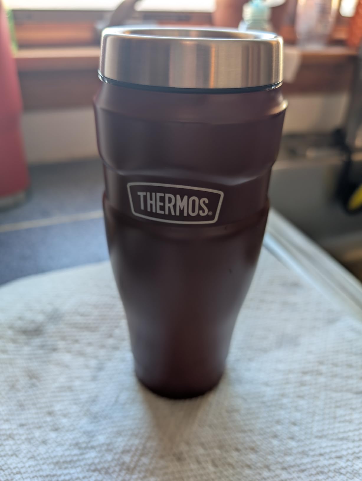 THERMOS Stainless King Vacuum-Insulated Travel Mug with Handle - 16oz, Midnight Blue - Thermos Tumbler for Hot & Cold Drinks - Leak & Sweat-Proof Stainless Steel Coffee Mug with Lid for Commuting customer photo 1