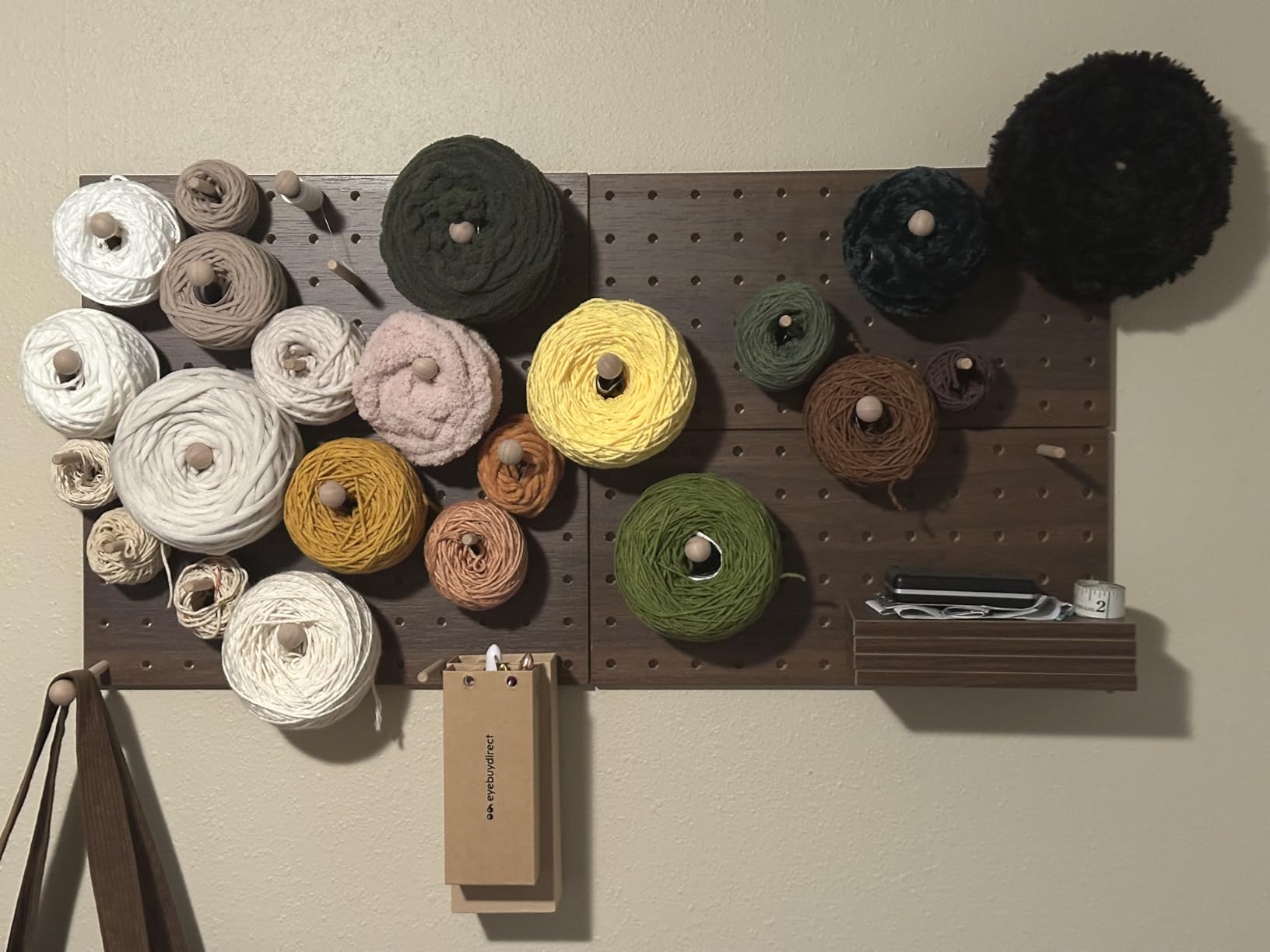 Wooden Pegboard Modular Display Organization Storage Wall Hooks Shelf(Color:Oak) customer photo 1