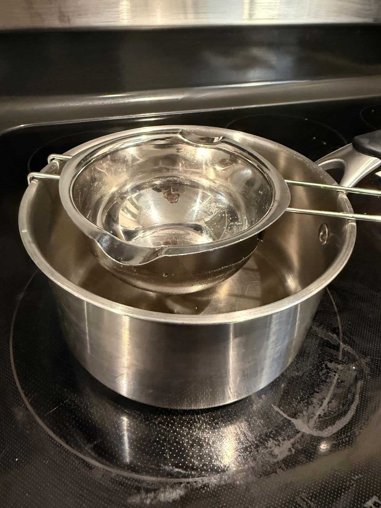 600ML Stainless Steel Double Boiler Pot with Heat Resistant Handle For Melting Chocolate, Butter,Candle and Soap Making customer photo 1
