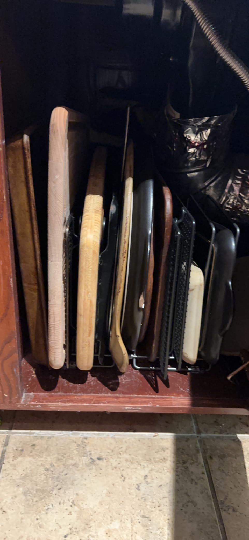 mDesign Large Metal Wire Organizer Rack for Kitchen Cabinet, Pantry, Shelves - Holder with 8 Slots for Baking Sheets, Skillets, Frying Pans, Pots, Lids, Cutting Boards, Appliances - Dark Gray customer photo 2