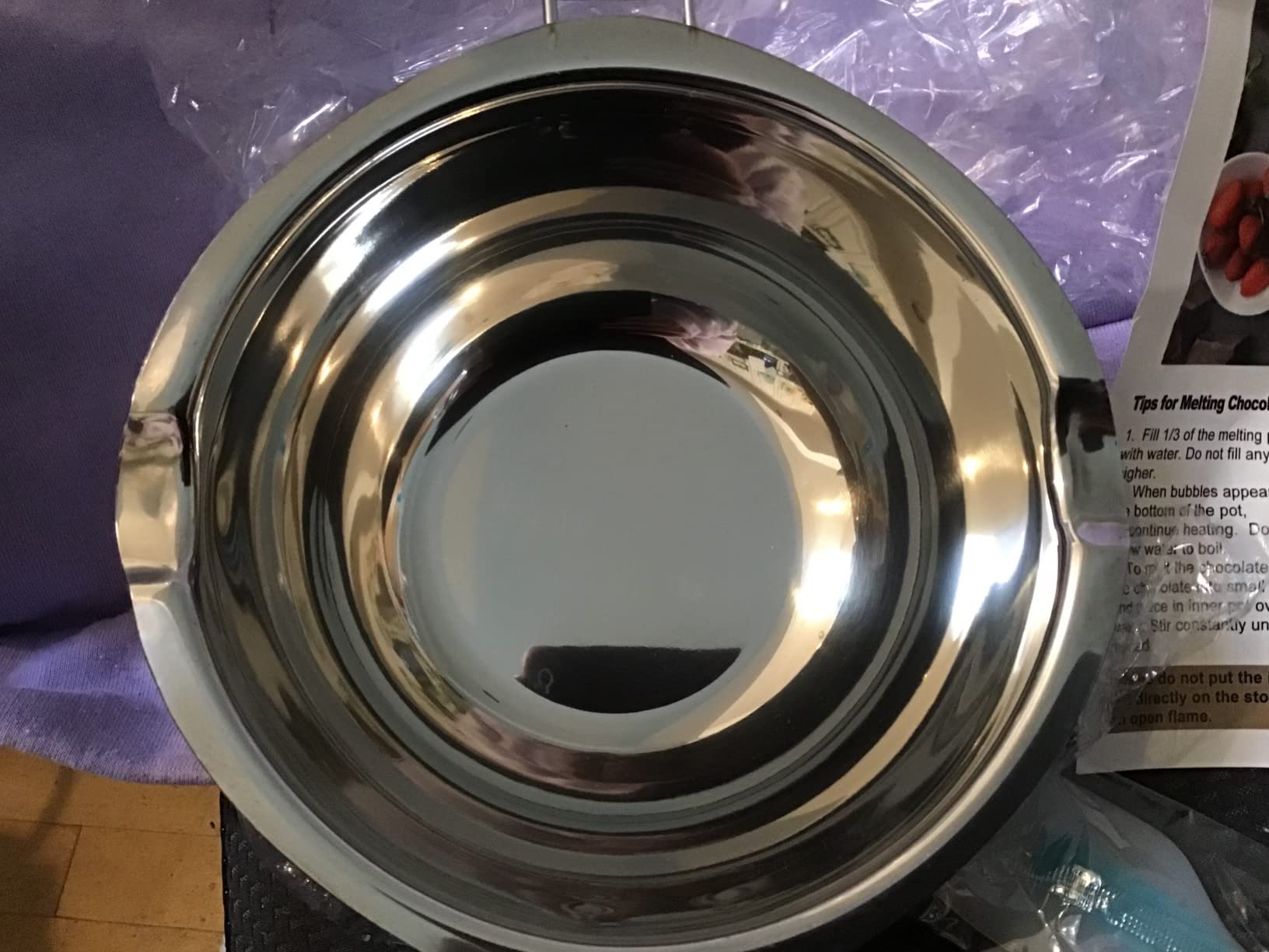 1000ML/1QT Double Boiler Chocolate Melting Pot, 304 Stainless Steel Candle Making Kit with Silicone Spatula for Chocolate, Candy, Candle, Soap, Wax customer photo 2