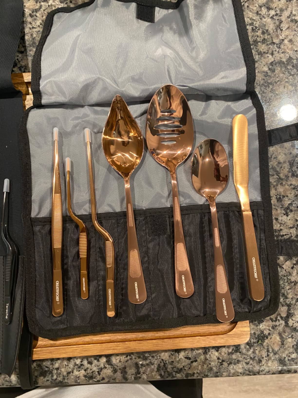 CREATIVECHEF Professional Chef Plating Kit, 7 Piece Culinary Plating Set, Black, Stainless Steel customer photo 1